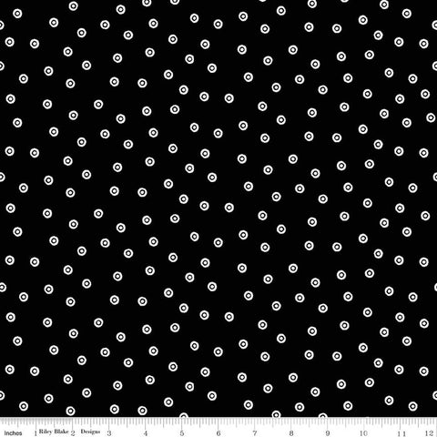 Riley Blake Scary Scraps C17609 Black Dress Dots By The Yard