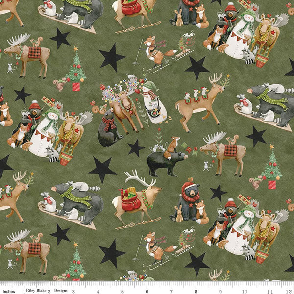 Riley Blake Northern Christmas C17830 Green Main By The Yard