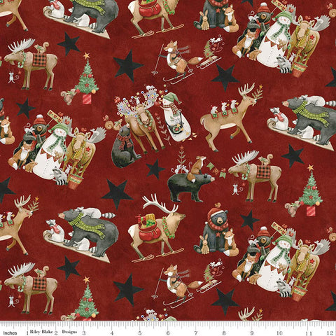 Riley Blake Northern Christmas C17830 Red Main By The Yard