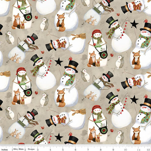 Riley Blake Northern Christmas C17831 Neutral Snowmen By The Yard