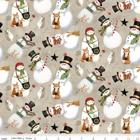 Riley Blake Northern Christmas C17831 Neutral Snowmen By The Yard