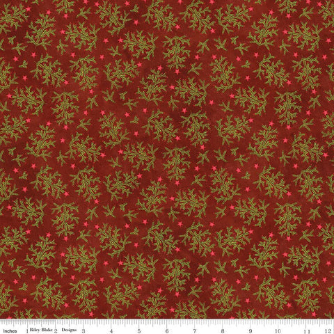 Riley Blake Northern Christmas C17832 Red Whimsical Trees By The Yard