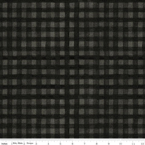 Riley Blake Northern Christmas C17835 Black Buffalo Check By The Yard