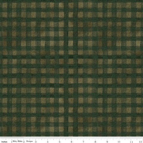 Riley Blake Northern Christmas C17835 Green Buffalo Check By The Yard