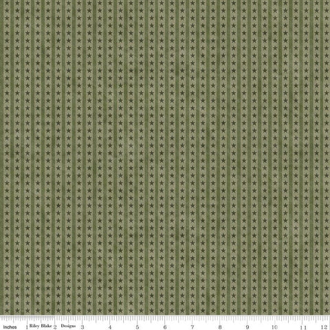 Riley Blake Northern Christmas C17836 Green Star Stripes By The Yard