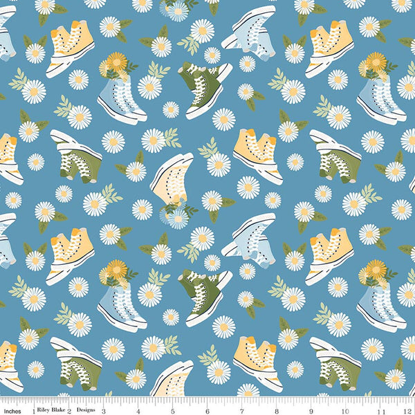 Riley Blake Sunshine & Dandelions C17921 Blue Shoes By The Yard