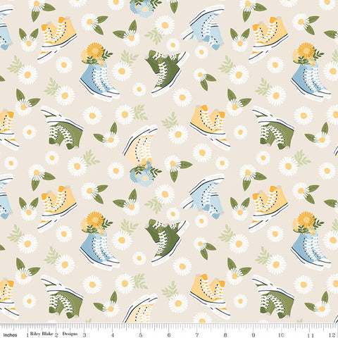 Riley Blake Sunshine & Dandelions C17921 Cream Shoes By The Yard