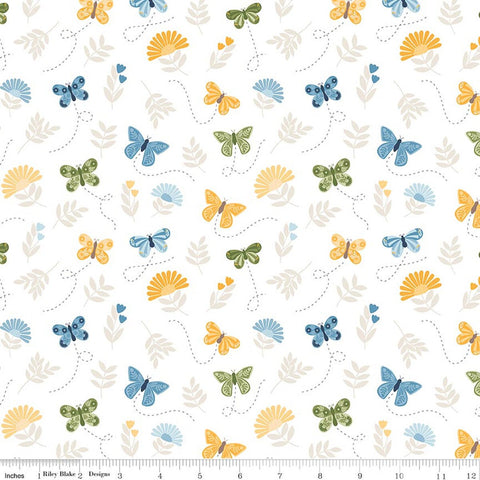 Riley Blake Sunshine & Dandelions C17922 Cloud Butterflies By The Yard