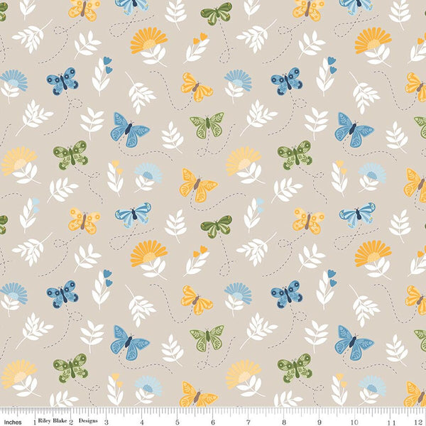 Riley Blake Sunshine & Dandelions C17922 Sand Butterflies By The Yard