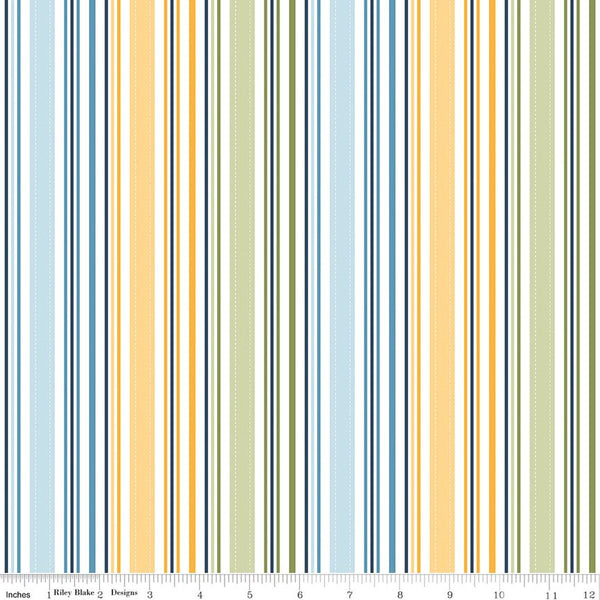 Riley Blake Sunshine & Dandelions C17924 Multi Stripes By The Yard