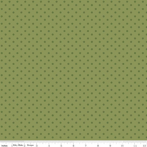 Riley Blake Sunshine & Dandelions C17925 Green Dots By The Yard