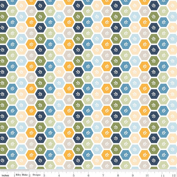 Riley Blake Sunshine & Dandelions C17926 Multi Hexies By The Yard