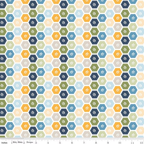 Riley Blake Sunshine & Dandelions C17926 Multi Hexies By The Yard