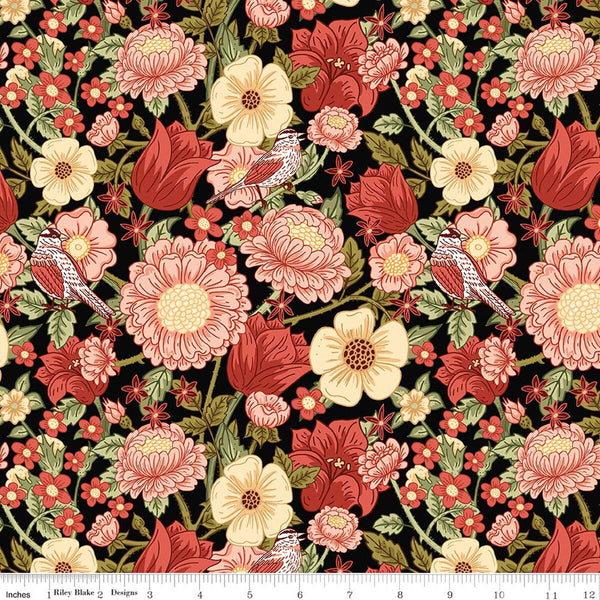 Riley Blake Tangled Garden C18020 Black Main By The Yard