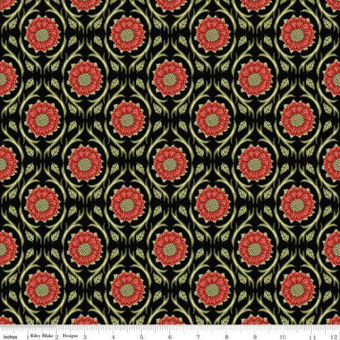 Riley Blake Tangled Garden C18021 Black Medallions By The Yard