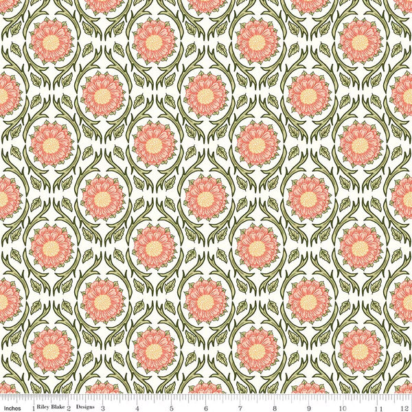 Riley Blake Tangled Garden C18021 Cream Medallions By The Yard