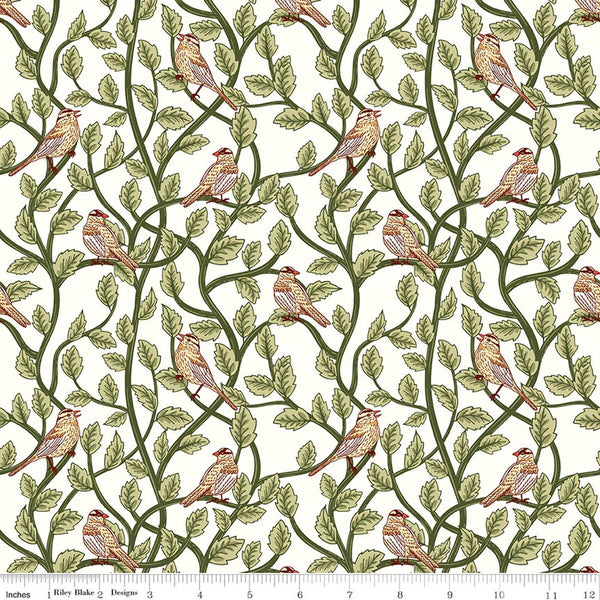 Riley Blake Tangled Garden C18022 Cream Birds By The Yard