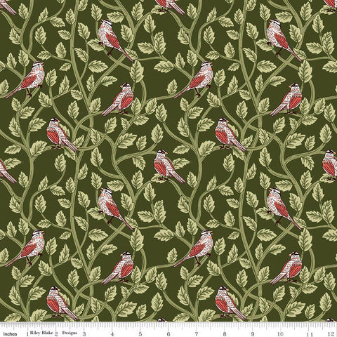 Riley Blake Tangled Garden C18022 Hunter Birds By The Yard