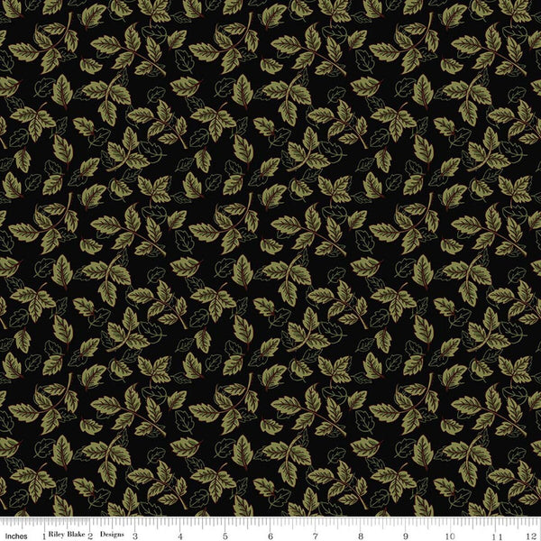 Riley Blake Tangled Garden C18024 Black Leaves By The Yard