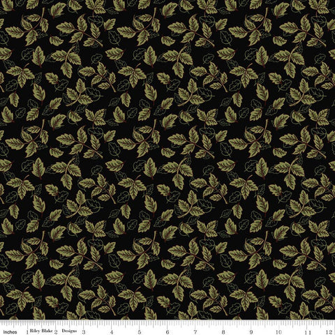 Riley Blake Tangled Garden C18024 Black Leaves By The Yard