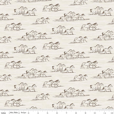 Riley Blake The Homestead C18232 Cream Horse Toile By The Yard