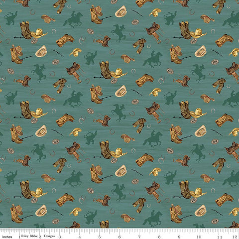 Riley Blake The Homestead C18235 Teal Icon Toss By The Yard