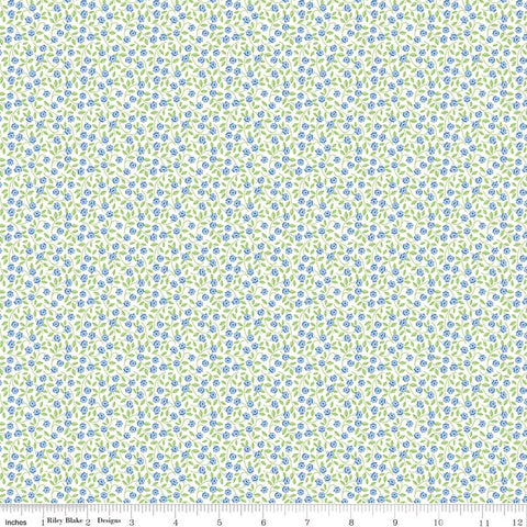 Riley Blake Traditional 30's C18242 Blue Flowers By The Yard