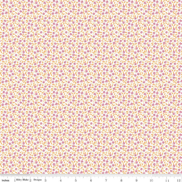 Riley Blake Traditional 30's C18242 Pink Flowers By The Yard