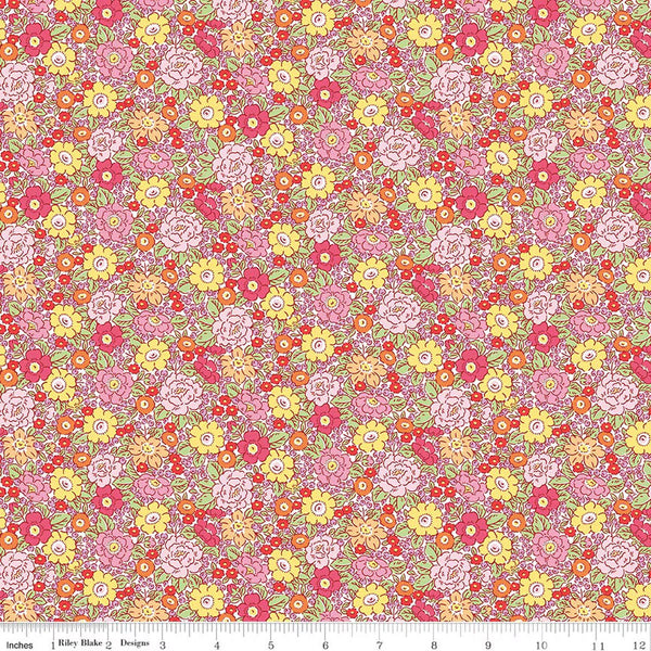 Riley Blake Traditional 30's C18246 Pink Floral By The Yard