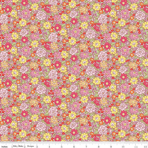 Riley Blake Traditional 30's C18246 Pink Floral By The Yard