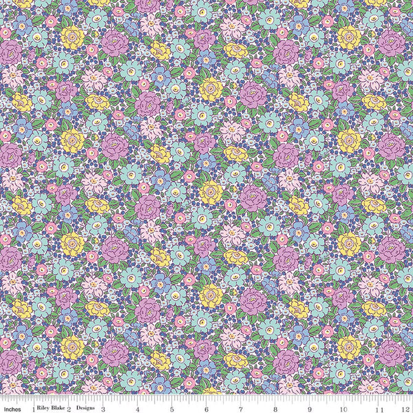 Riley Blake Traditional 30's C18246 Purple Floral By The Yard