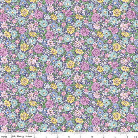 Riley Blake Traditional 30's C18246 Purple Floral By The Yard