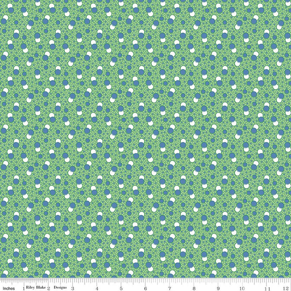 Riley Blake Traditional 30's C18247 Green Dots By The Yard