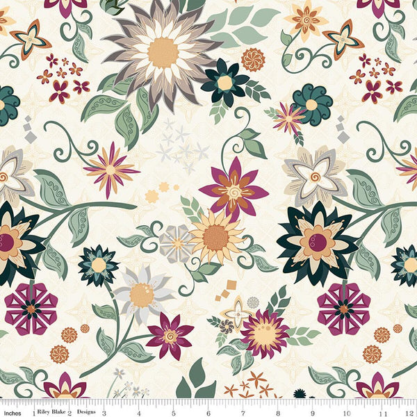 Riley Blake Where The Wildflowers Are C18250 Cream Main By The Yard