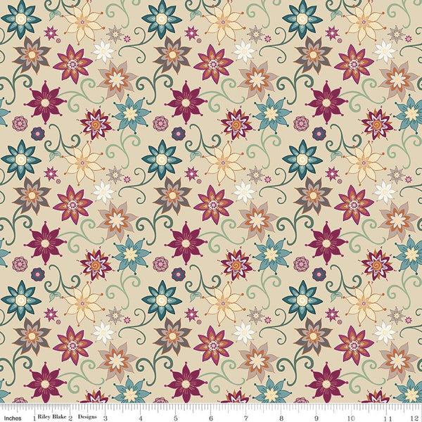 Riley Blake Where The Wildflowers Are C18251 Beige Dance By The Yard