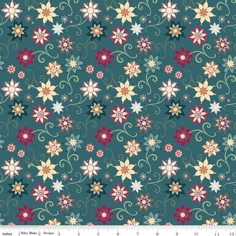 Riley Blake Where The Wildflowers Are C18251 Teal Dance By The Yard