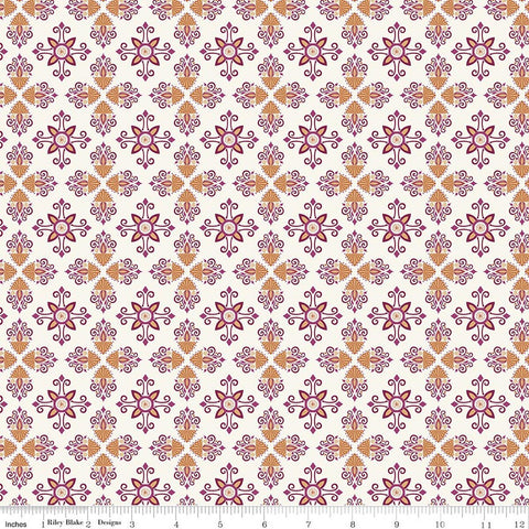 Riley Blake Where The Wildflowers Are C18252 Cream Damask By The Yard