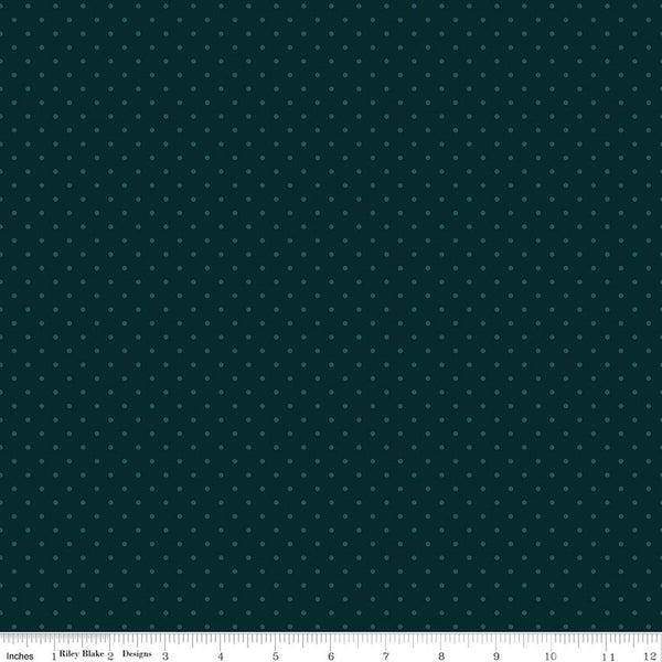Riley Blake Where The Wildflowers Are C18254 Dark Teal Dots By The Yard