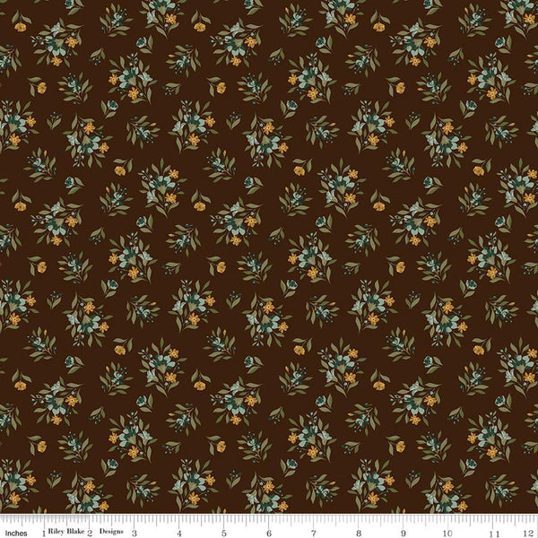 Riley Blake Worth Repeating C18261 Coffee Floral By The Yard