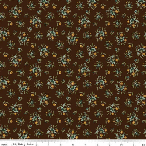 Riley Blake Worth Repeating C18261 Coffee Floral By The Yard