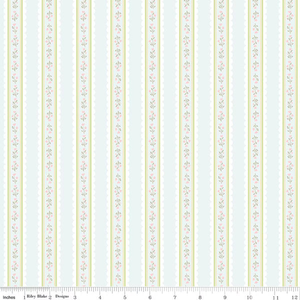 Riley Blake Little Posies C18324 Powder Stripes By The Yard