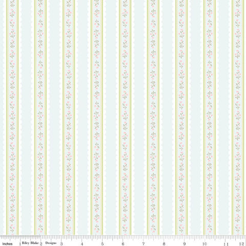 Riley Blake Little Posies C18324 Powder Stripes By The Yard
