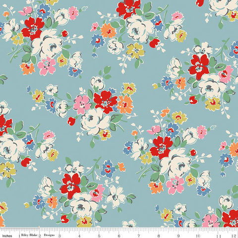 Riley Blake CK Signature Collection C18370 Blue Clifton Rose By The Yard