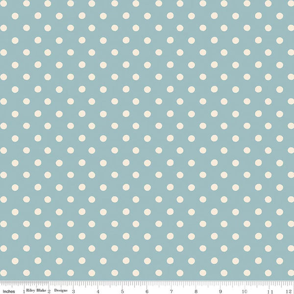 Riley Blake CK Signature Collection C18374 Blue Button Spot By The Yard