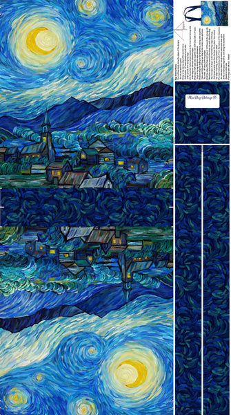 Northcott Starry Night C29265 46 Dark Blue Multi CANVAS Tote Bag 24" PANEL By The PANEL (Not Strictly By The Yard)