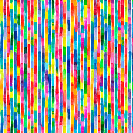 P&B Textiles Color Crush 6329 Multi Rainbow Stripe By The Yard