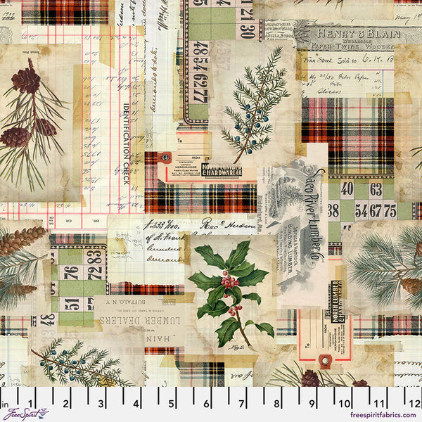 Free Spirit CCTH015 Multi Wooland Collage Canvas By The Yard