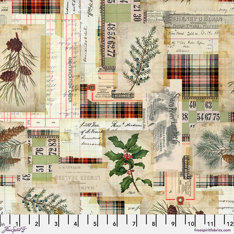 Free Spirit CCTH015 Multi Wooland Collage Canvas By The Yard