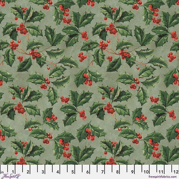 Free Spirit CCTH037 Christmas Holly Canvas By The Yard