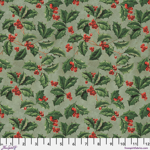 Free Spirit CCTH037 Christmas Holly Canvas By The Yard